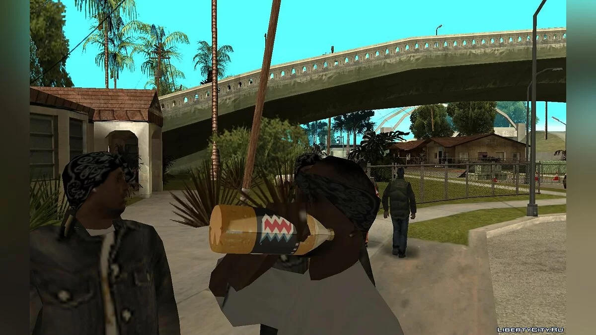 Новые бутылки и сигареты братков в HD / GTA San Andreas
