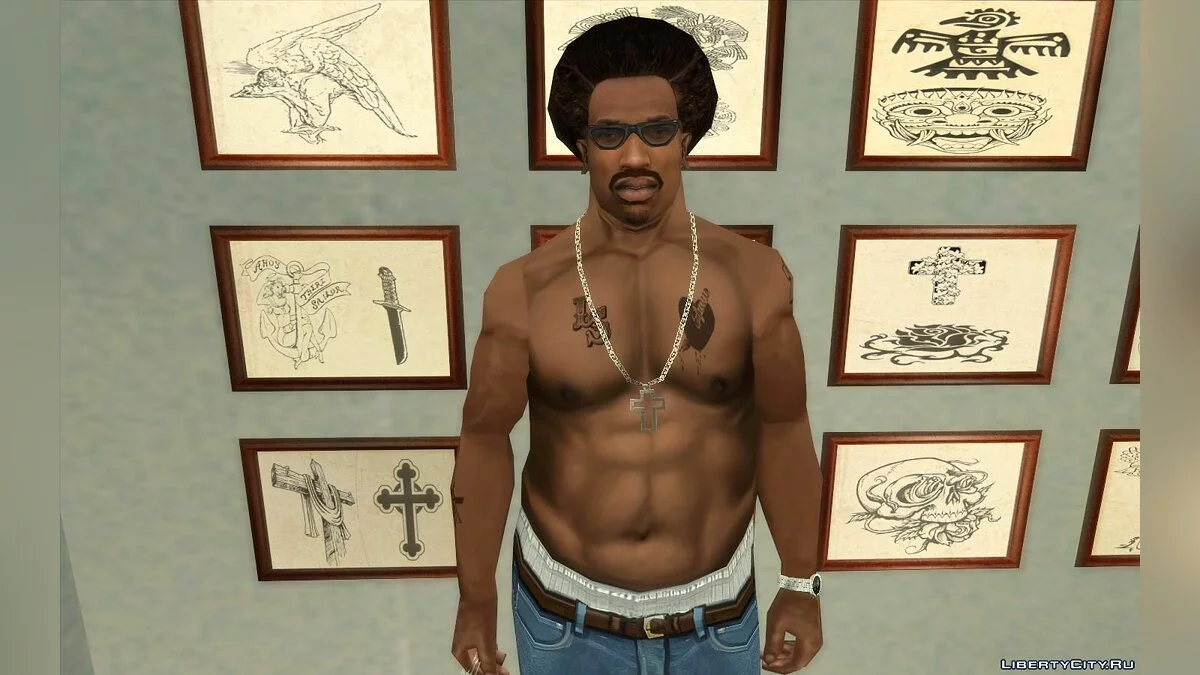 Улучшенные текстуры для Сиджея (Одежда, татуировки, прически) - CJ Upscale HD v2.0 / GTA San Andreas