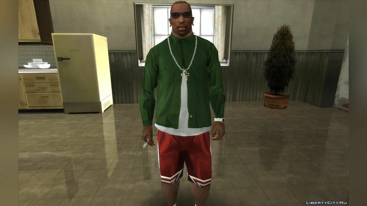Улучшенные текстуры для Сиджея (Одежда, татуировки, прически) - CJ Upscale HD v2.0 / GTA San Andreas