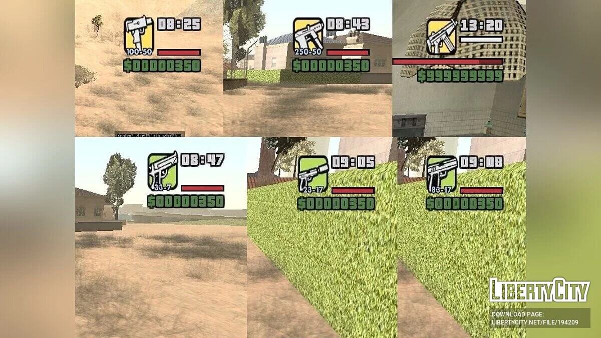 Иконки оружия с цветным фоном / GTA San Andreas