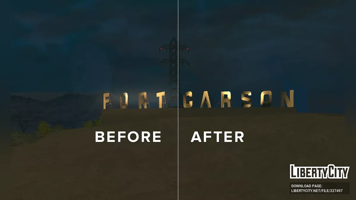 Улучшение освещения знака Fort Carson 2dfx / GTA San Andreas