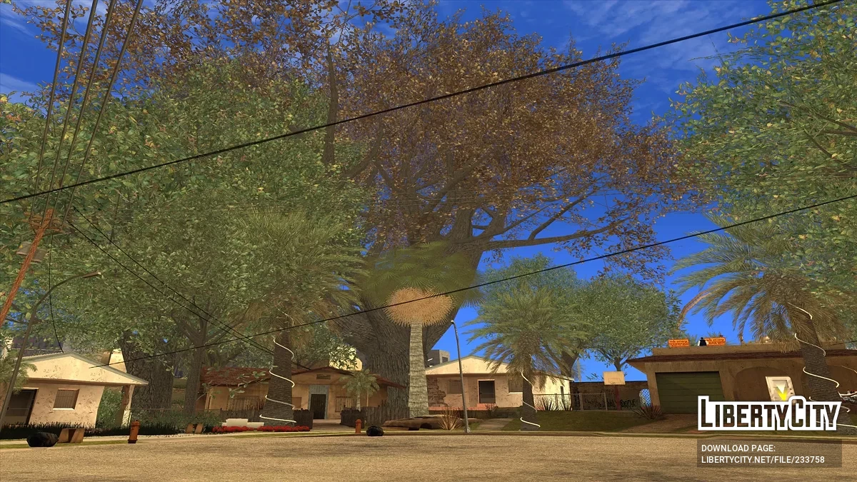 Много растительности на Гроув Стрит / GTA San Andreas