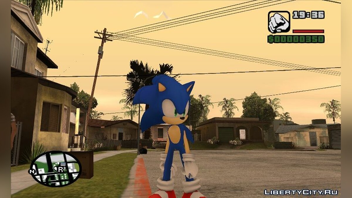  Sonic mod/Соник еж в СА для GTA San Andreas - Картинка #1