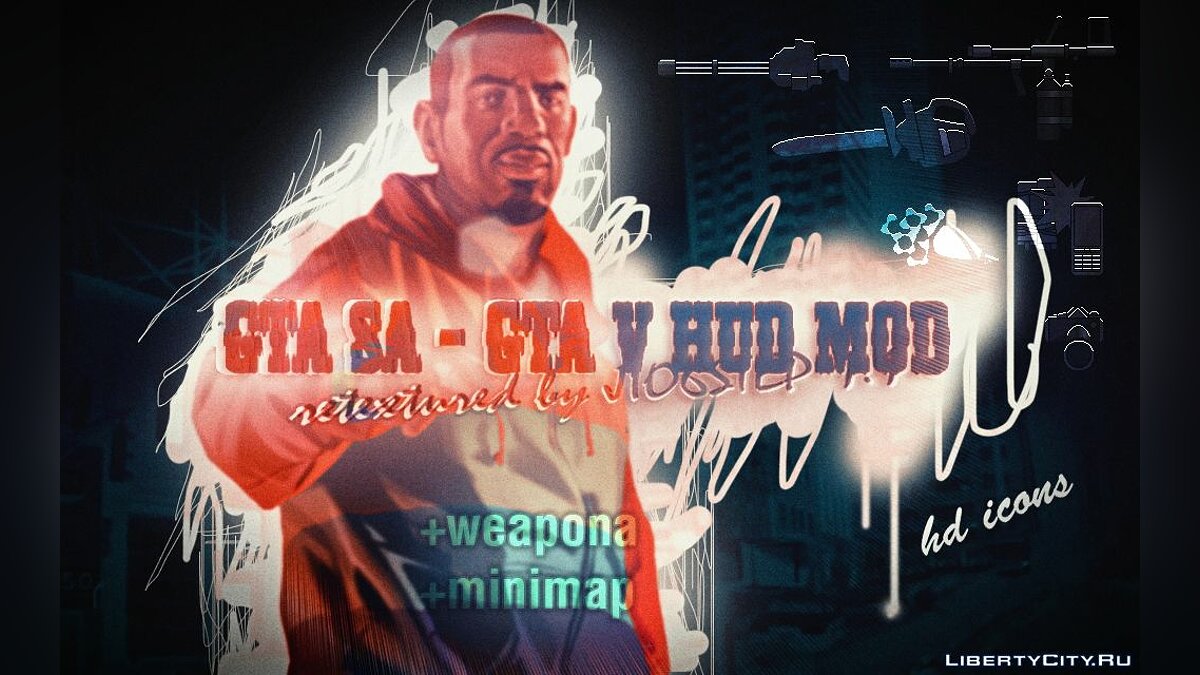 GTA V HUD SA EDITION (Retextured by JIO6STEP v1.1 final version) для GTA San Andreas - Картинка #1