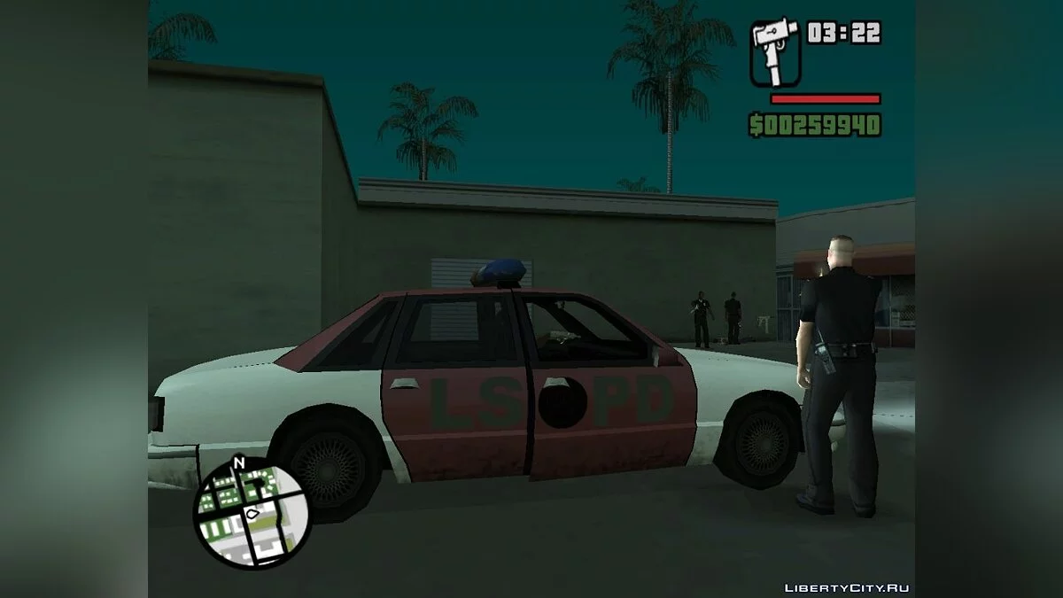 Рудер и полиция на улице сломанных ламп / GTA San Andreas