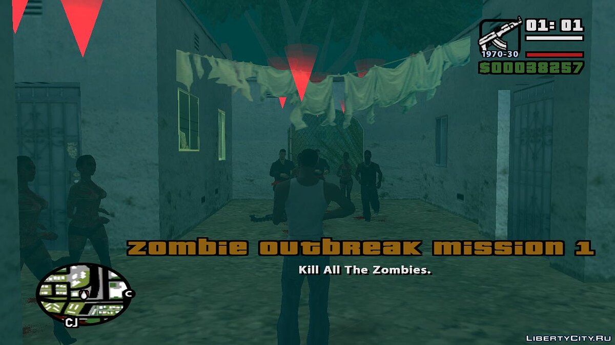 Скачать GTA Zombie Outbreak Mission 1 для GTA San Andreas