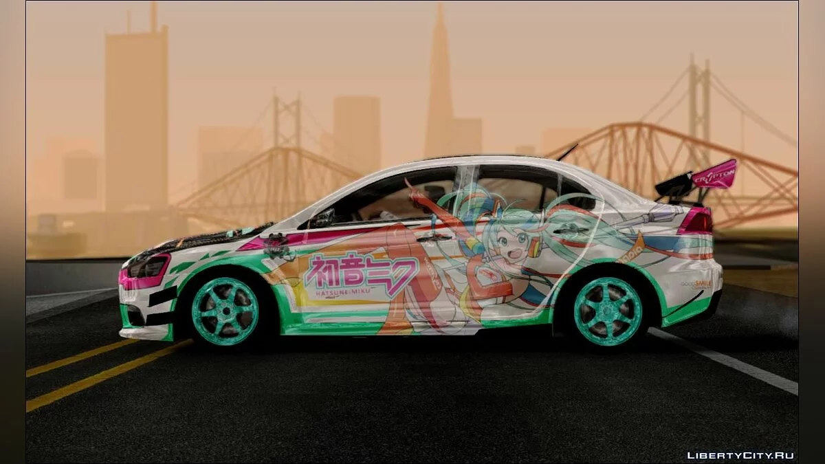 Mitsubishi Lancer Evo X 2016 Racing "Miku Itasha" / GTA San Andreas