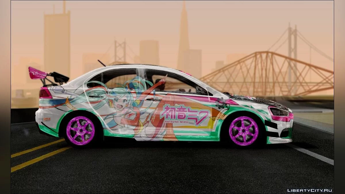 Mitsubishi Lancer Evo X 2016 Racing "Miku Itasha" / GTA San Andreas