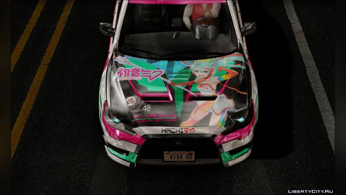 Mitsubishi Lancer Evo X 2016 Racing "Miku Itasha" / GTA San Andreas