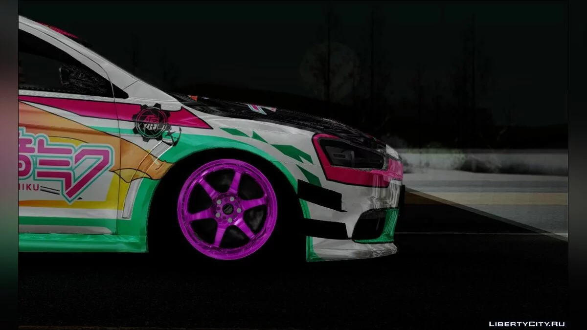 Mitsubishi Lancer Evo X 2016 Racing "Miku Itasha" / GTA San Andreas