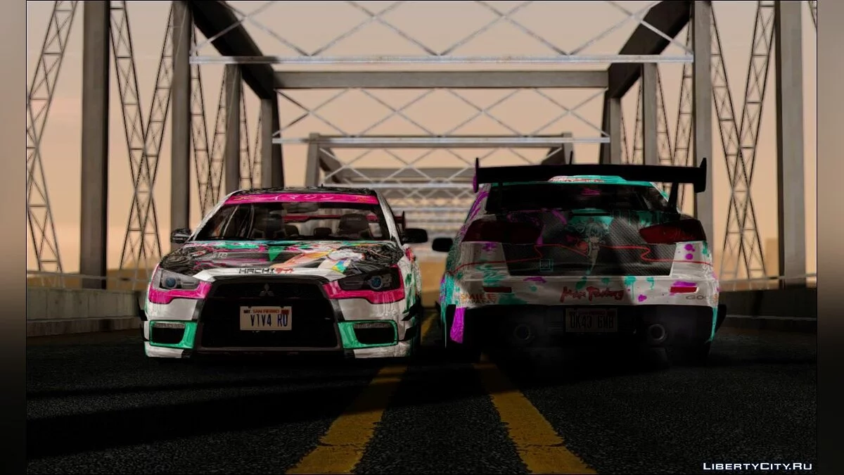 Mitsubishi Lancer Evo X 2016 Racing "Miku Itasha" / GTA San Andreas