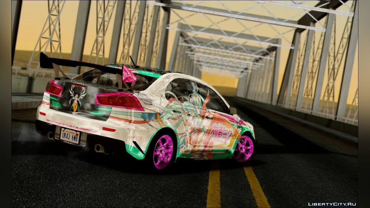 Mitsubishi Lancer Evo X 2016 Racing "Miku Itasha" / GTA San Andreas