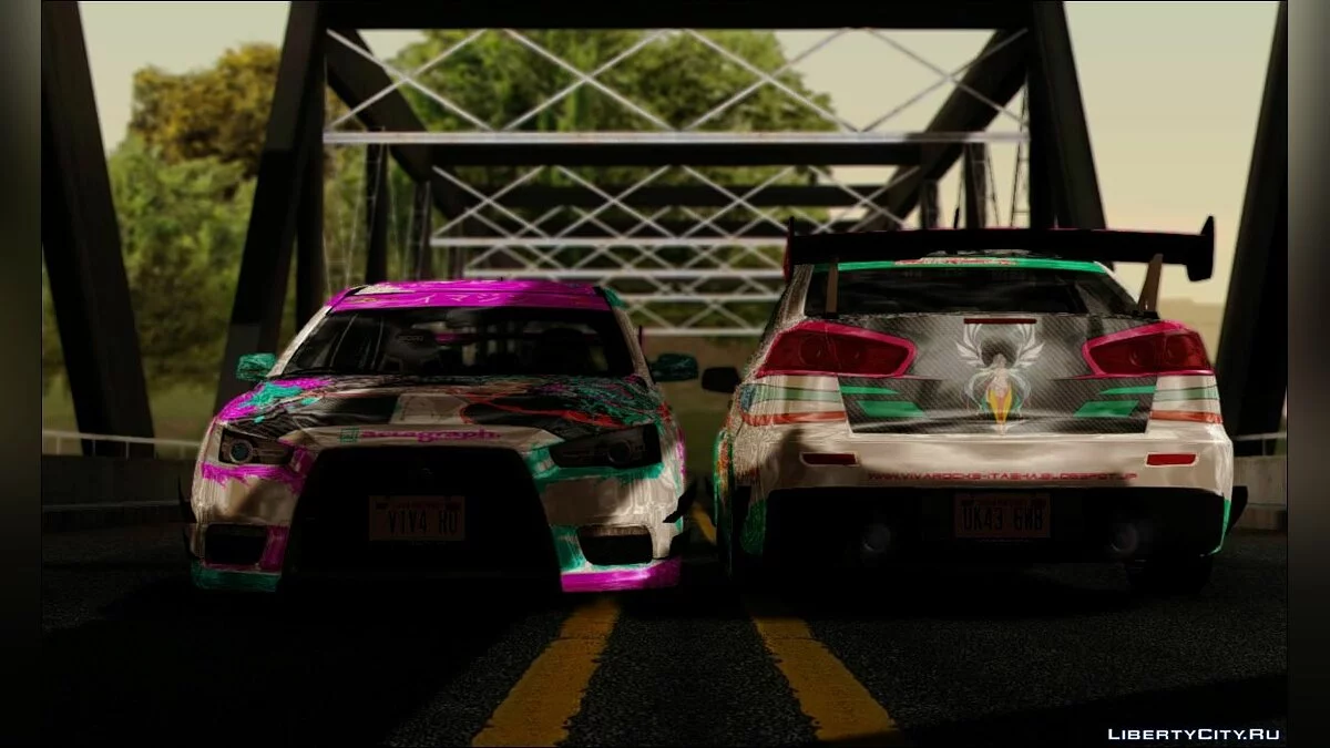Mitsubishi Lancer Evo X 2016 Racing "Miku Itasha" / GTA San Andreas