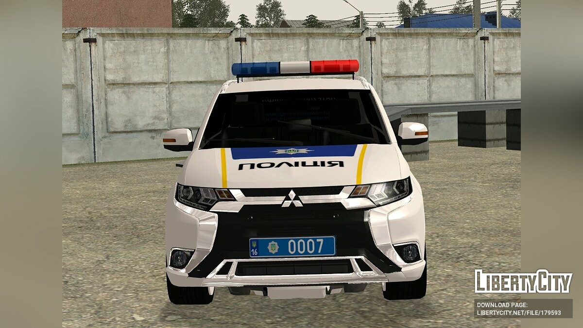 Скачать Mitsubishi Outlander Патрульная полиция Украины для GTA San Andreas