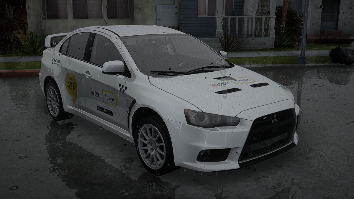 Скачать Mitsubishi Lancer Evolution X Яндекс Такси для GTA San Andreas