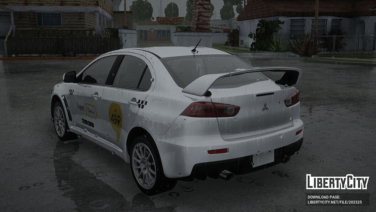 Скачать Mitsubishi Lancer Evolution X Яндекс Такси для GTA San Andreas