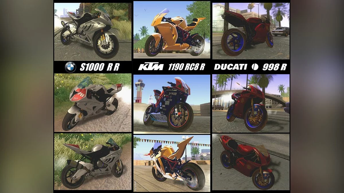 Мотоциклы из SBK11 / GTA San Andreas