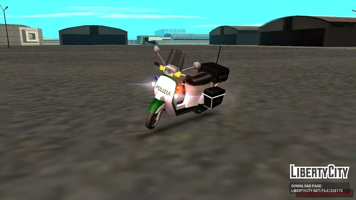 Полицейский Faggio (Итальянская полиция) (SA-стиль + IVF) / GTA San Andreas