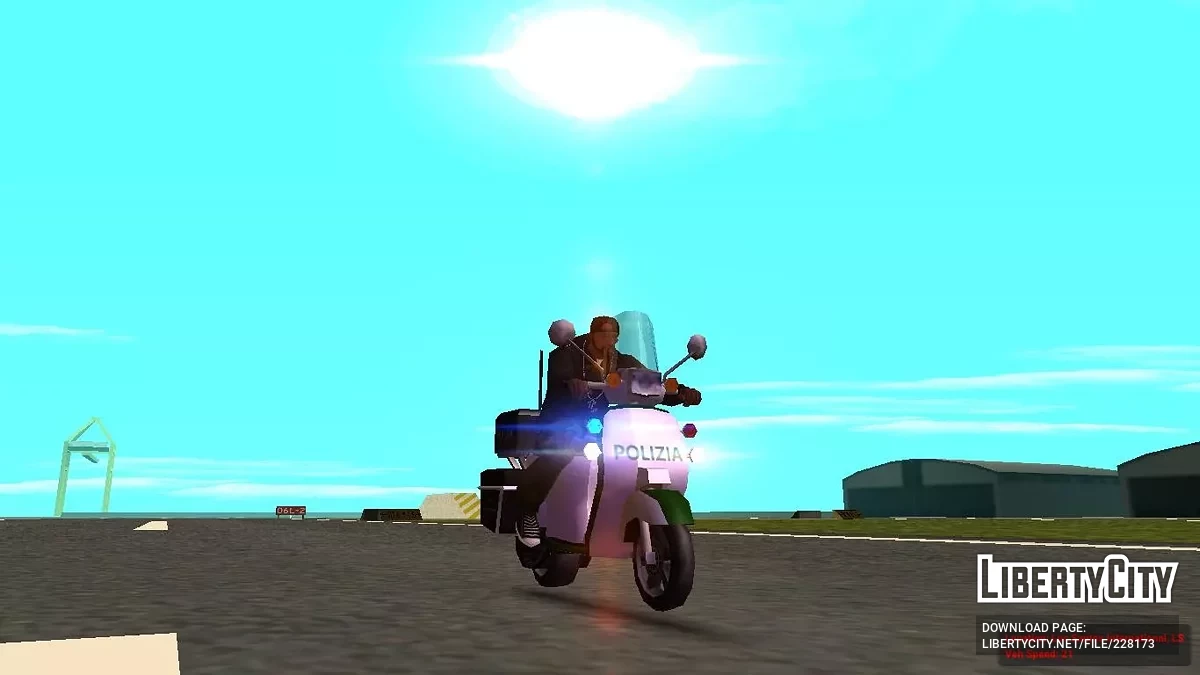 Полицейский Faggio (Итальянская полиция) (SA-стиль + IVF) / GTA San Andreas