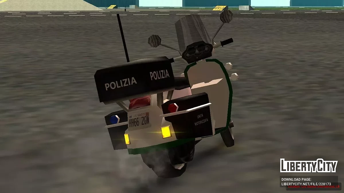 Полицейский Faggio (Итальянская полиция) (SA-стиль + IVF) / GTA San Andreas