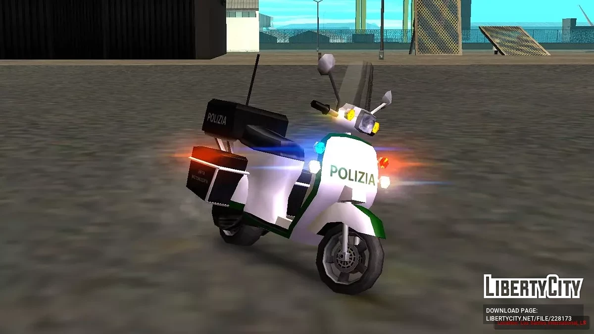 Полицейский Faggio (Итальянская полиция) (SA-стиль + IVF) / GTA San Andreas