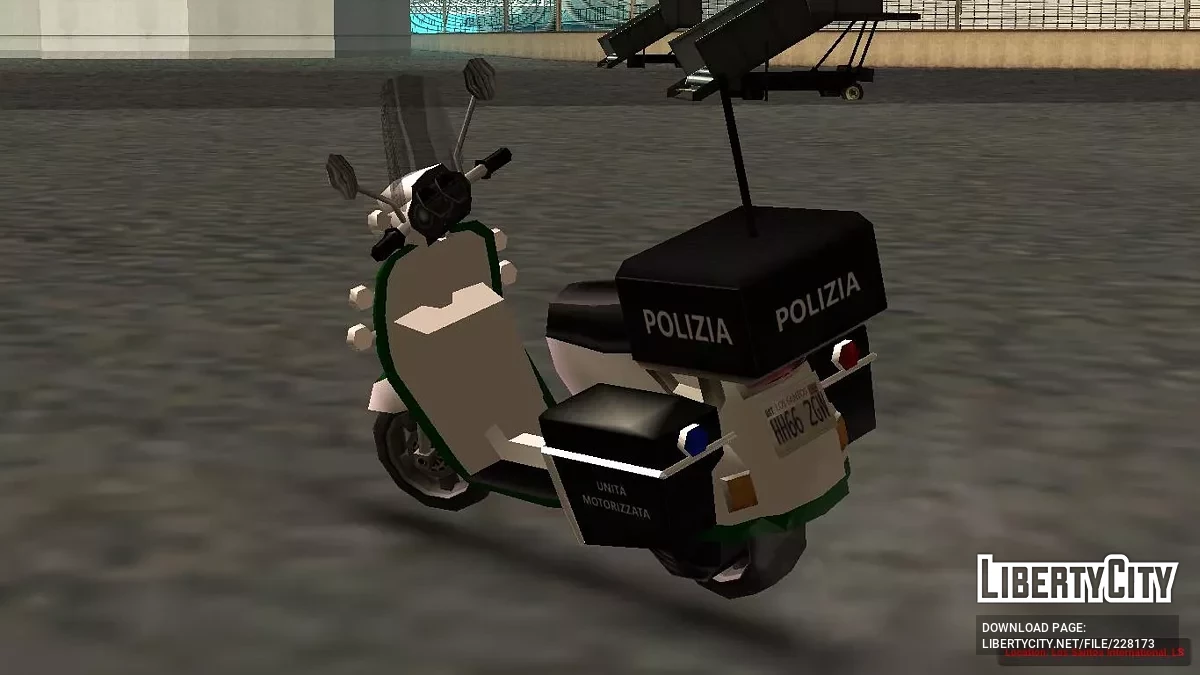 Полицейский Faggio (Итальянская полиция) (SA-стиль + IVF) / GTA San Andreas