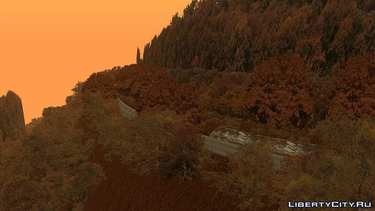 Nagao - трасса в осеннем лесу / GTA San Andreas