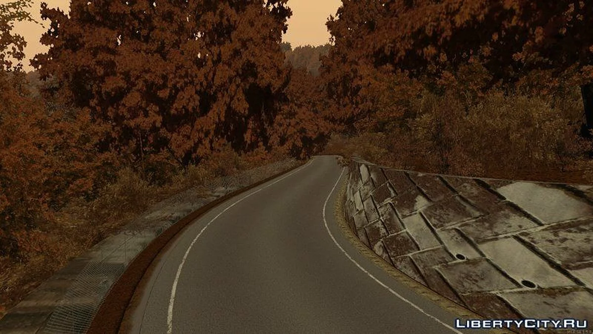 Nagao - трасса в осеннем лесу / GTA San Andreas
