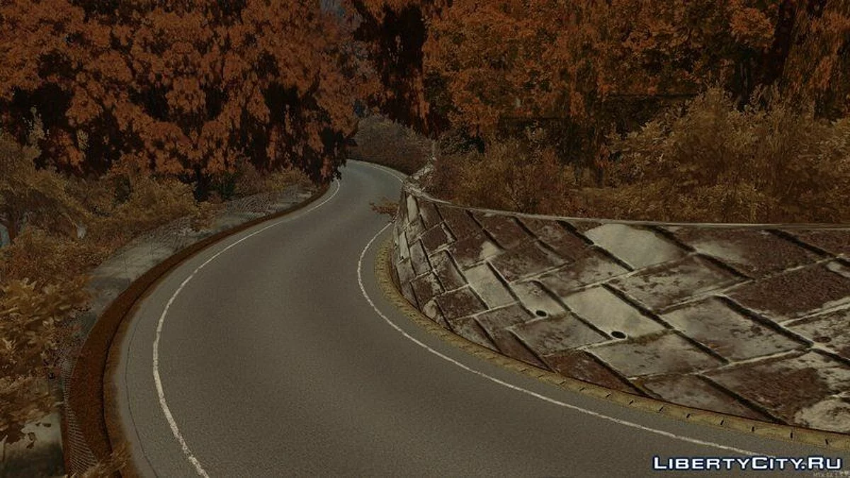 Nagao - трасса в осеннем лесу / GTA San Andreas
