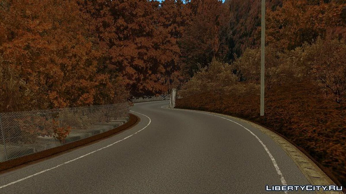 Nagao - трасса в осеннем лесу / GTA San Andreas