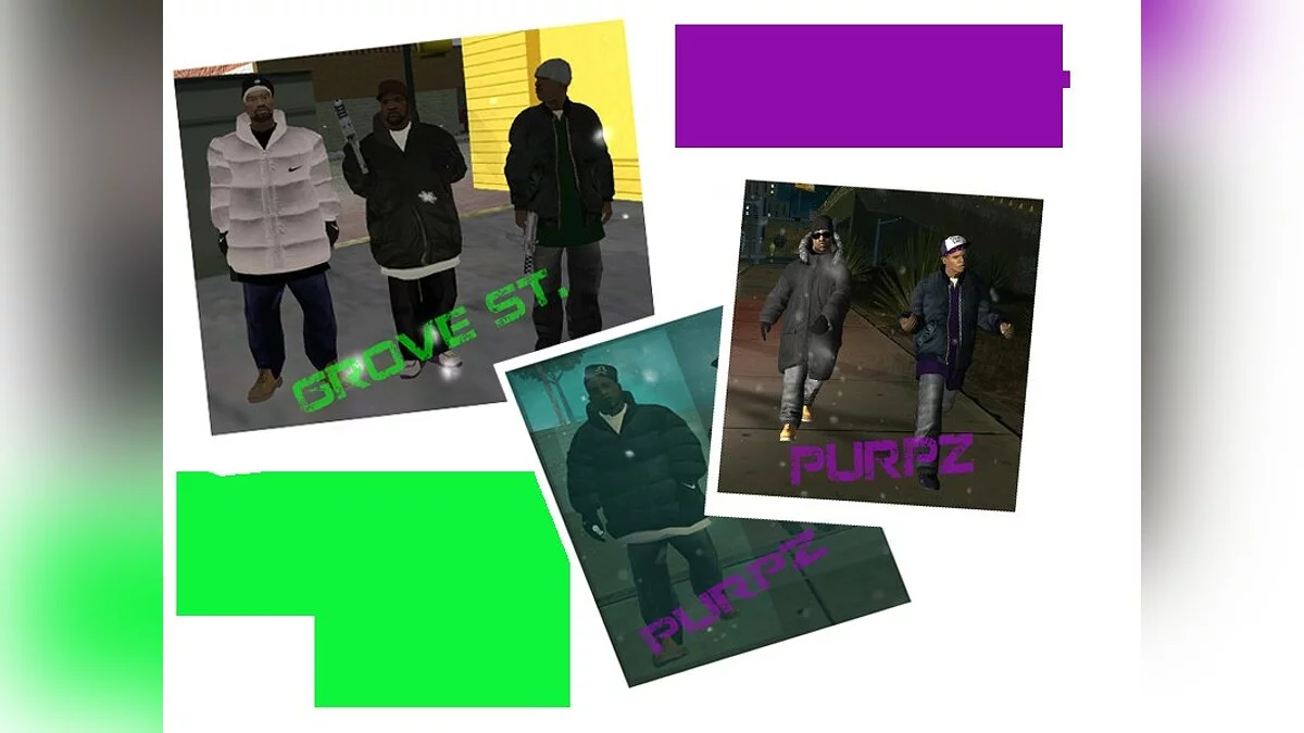 Groove and Purpz winter mod (+ Snow FX v1.0) / GTA San Andreas