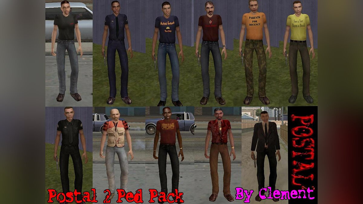 Скачать Postal 2 Ped Pack(Male) для GTA San Andreas