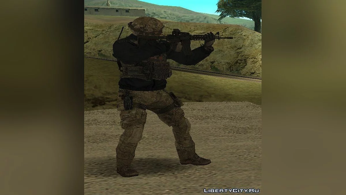 Боец "Дельты" в зимней одежде из MW3 / GTA San Andreas