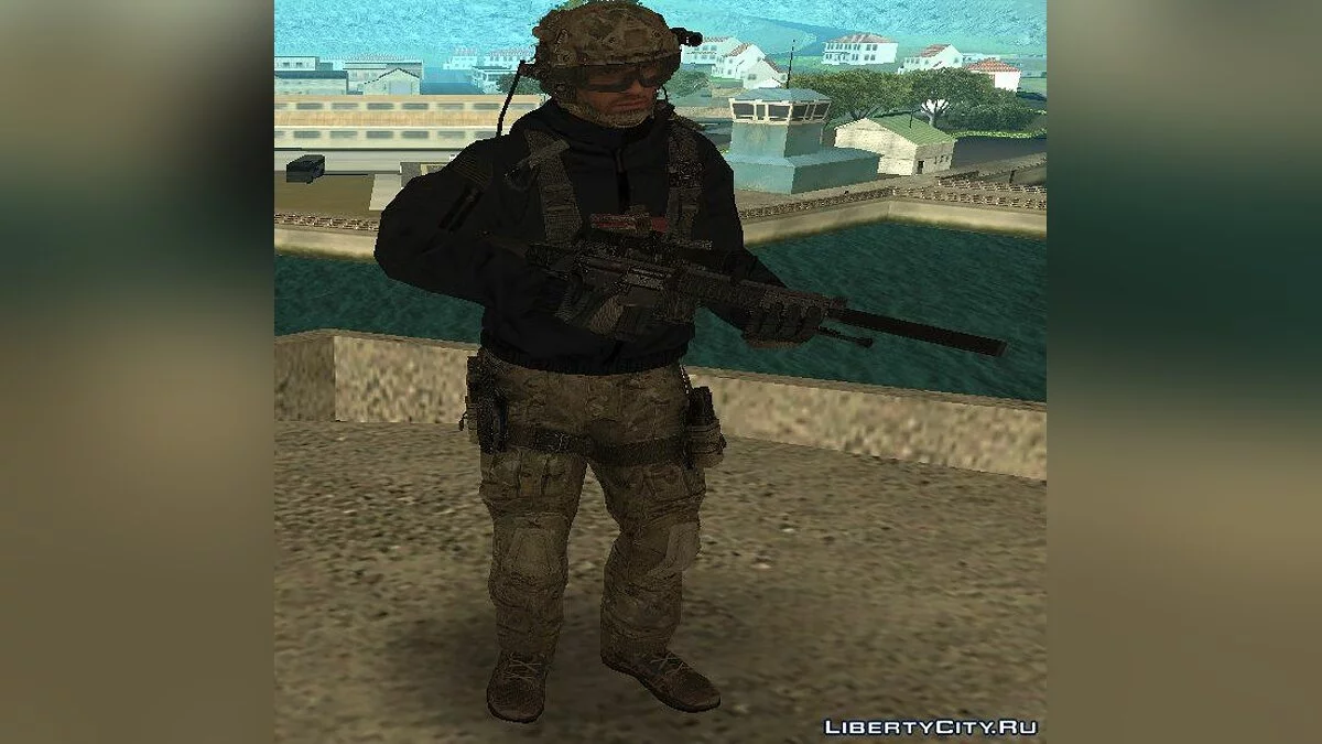 Боец "Дельты" в зимней одежде из MW3 / GTA San Andreas