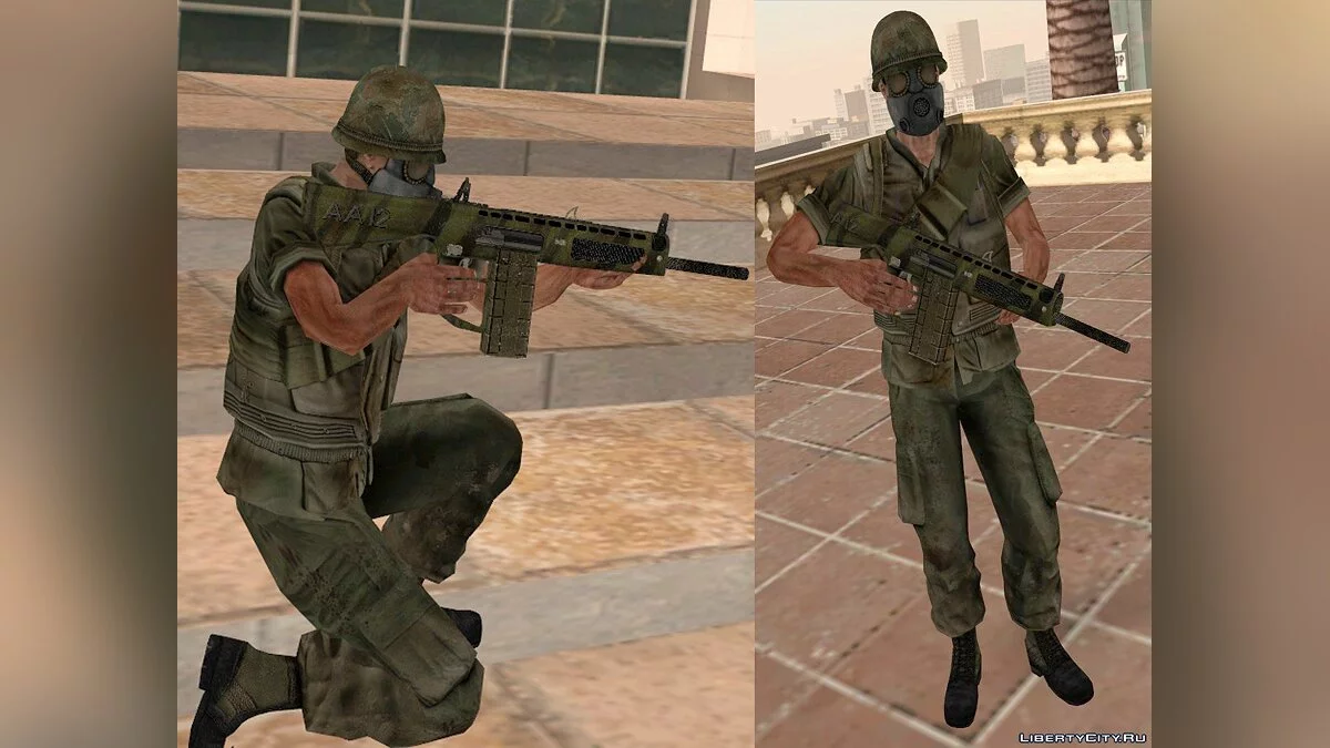 Карантинный солдат, конверт из ShellShock 2 / GTA San Andreas
