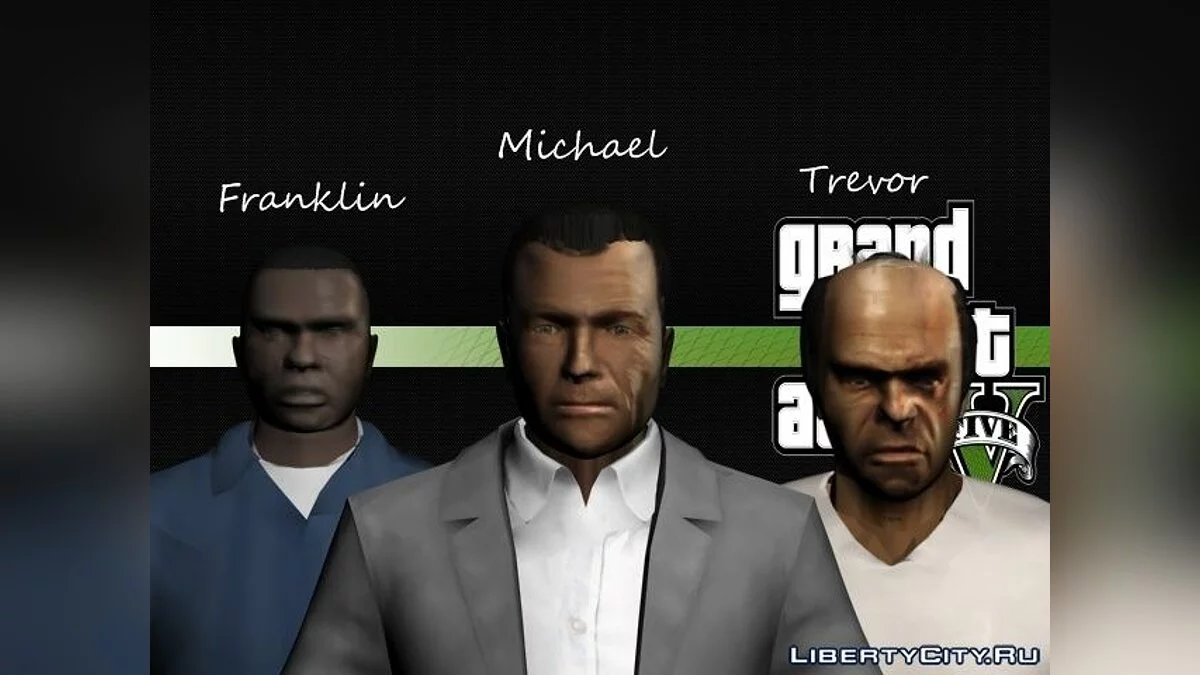 Франклин, Майкл и Тревор из GTA 5 / GTA San Andreas
