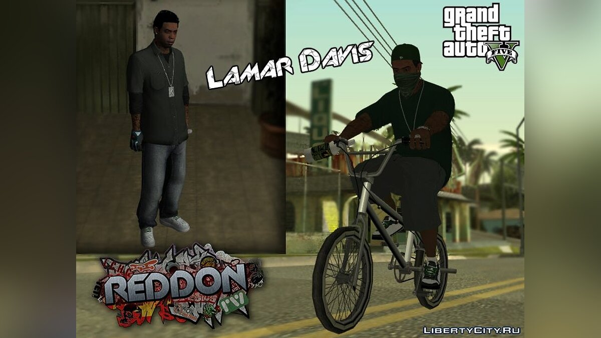 Скачать Lamar Davis | GTA V Convert для GTA San Andreas