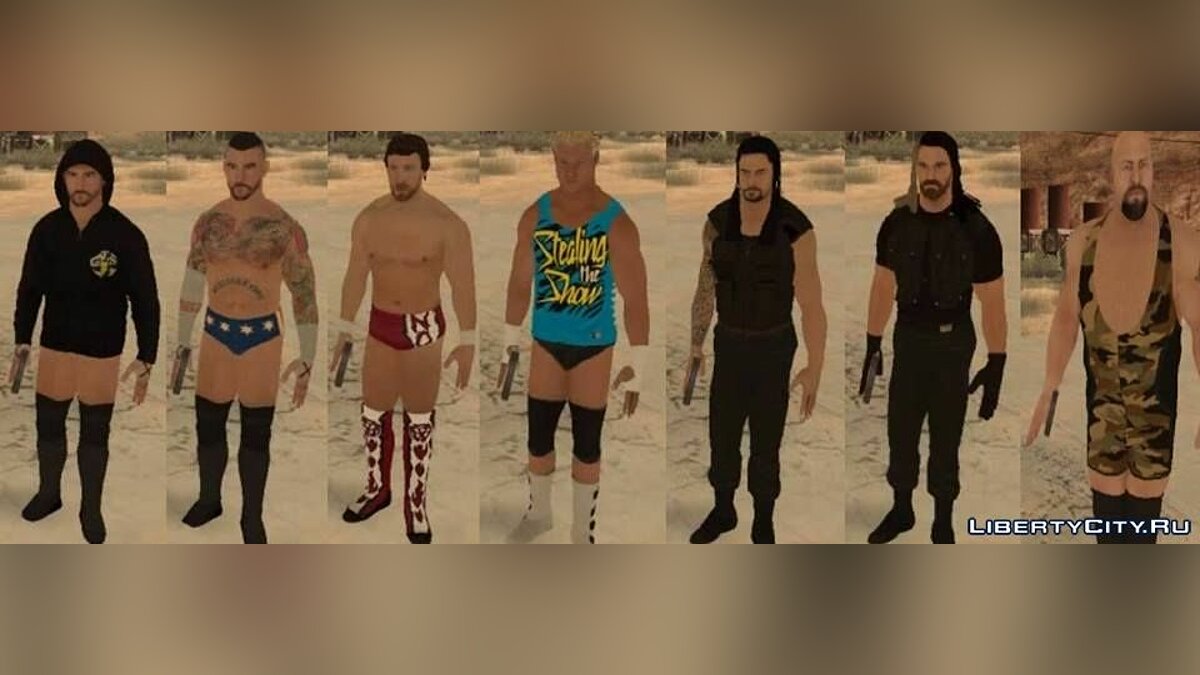 Скачать WWE 2K14 Skin Pack для GTA San Andreas