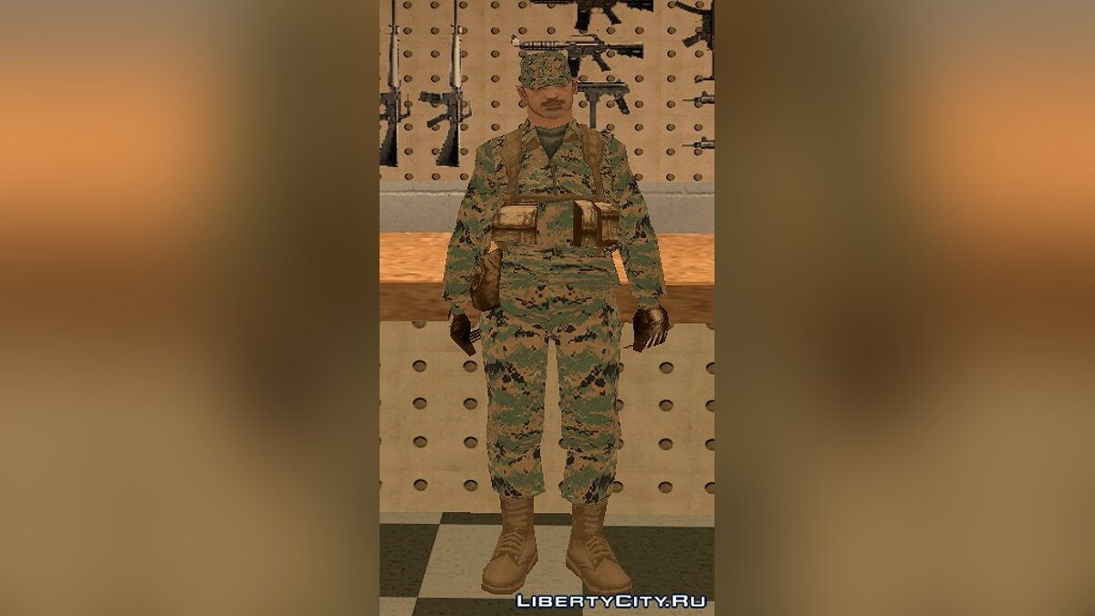 Скачать Военный США в камуфляже MARPAT Woodland для GTA San Andreas