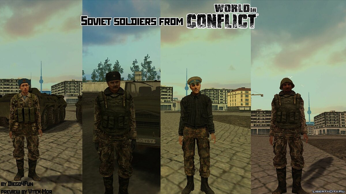 Скачать Soviet soldiers (World in Conflict: Soviet Assault) для GTA San  Andreas