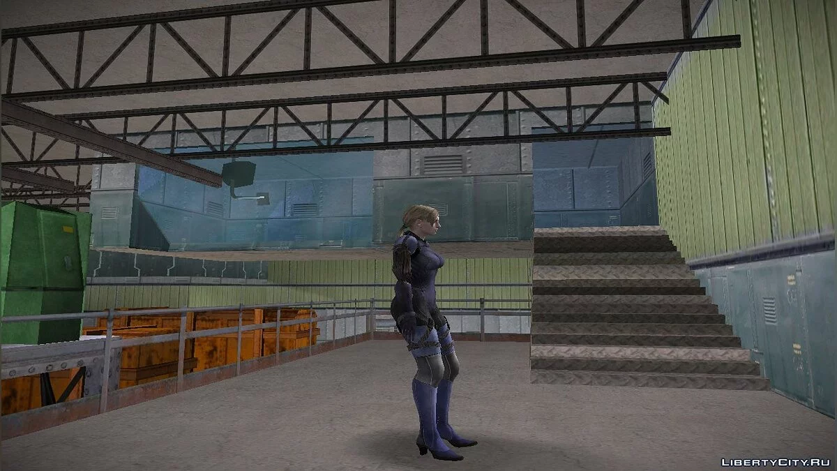 Jill Valentine в закрытом боевом костюме из RE 5 / GTA San Andreas