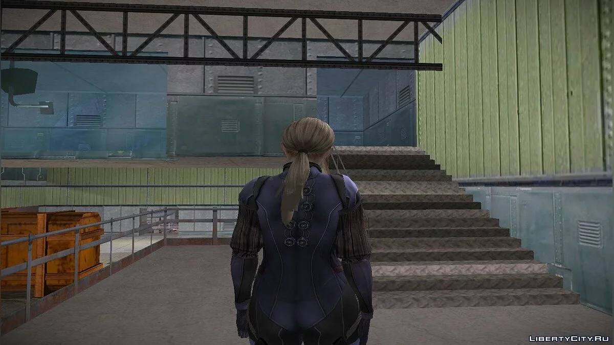 Jill Valentine в закрытом боевом костюме из RE 5 / GTA San Andreas