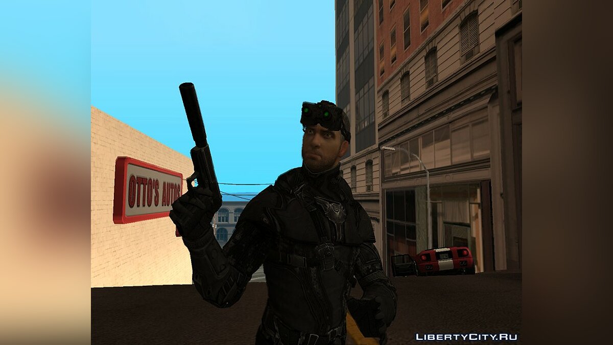 Скачать Sam Fisher в черном костюме для GTA San Andreas