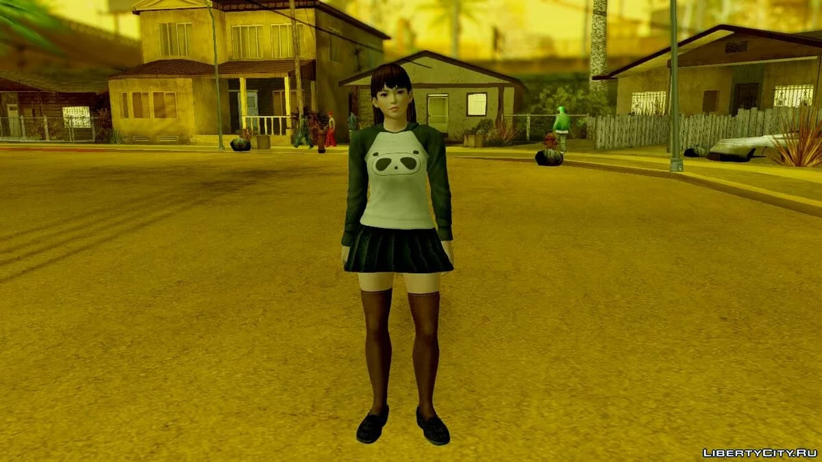 Dead Or Alive 5 LR Lei Fang Panda shirt Long hair / GTA San Andreas