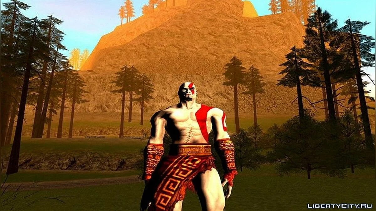 Кратос из игры God Of War 2 / GTA San Andreas