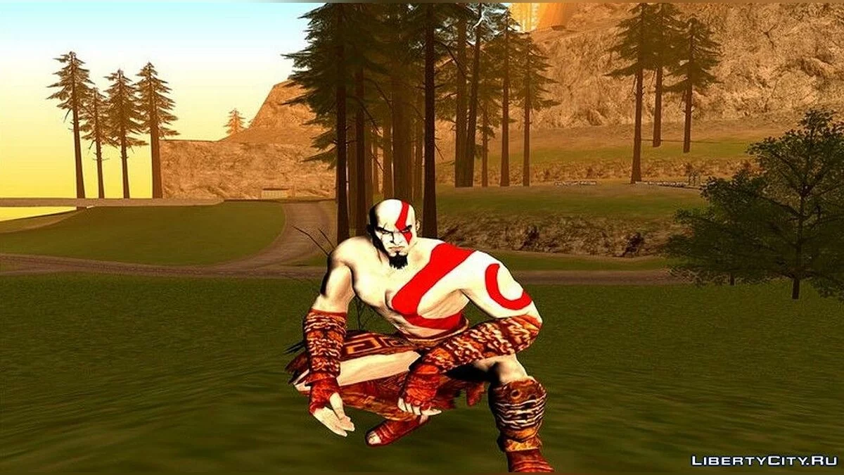 Кратос из игры God Of War 2 / GTA San Andreas