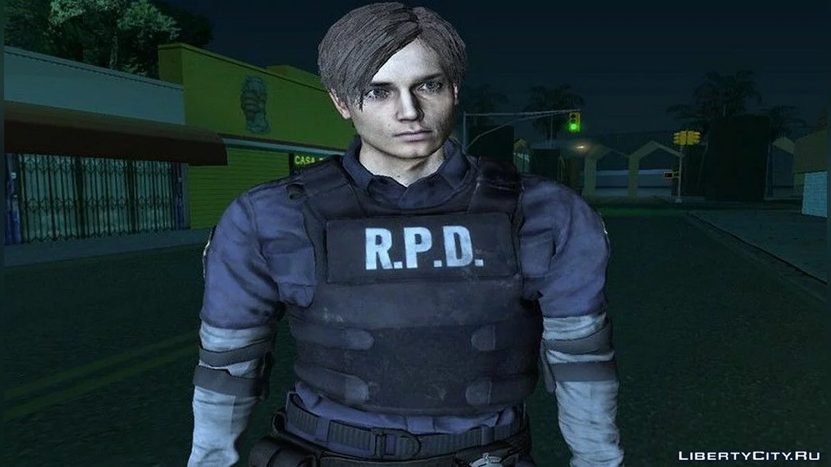 Леон Кеннеди из игры "RE 2 Remake " / GTA San Andreas