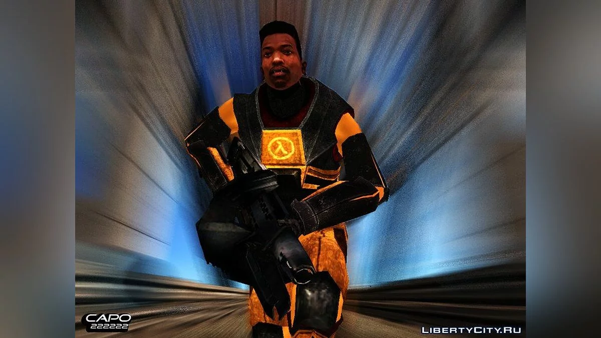 CJ в H.E.V костюме из Half Life / GTA San Andreas