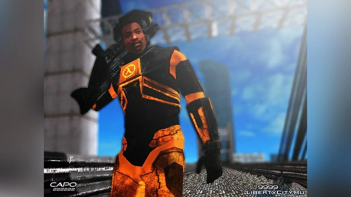 CJ в H.E.V костюме из Half Life / GTA San Andreas