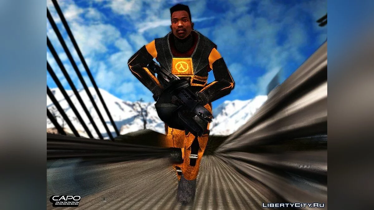 CJ в H.E.V костюме из Half Life / GTA San Andreas